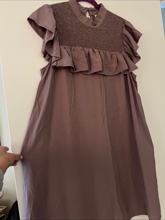 a new day Dresses & Skirts - a new day Mauve Ruffle Smocked Dress